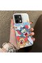 Vivo Y28 4g Compatible Cute Cartoon Cat and Mouse Case, Shock Absorbing Structure, Matte Texture