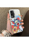 Oppo A5 4G/5G Compatible Cute Cartoon Cat and Mouse Case, Shock Absorbing Structure, Matte Texture