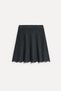 Women's Gray Melange Ribbed Stitched Mini Skirt