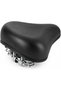 Wide Comfortable Bike Seat for E-Bikes & Electric Scooters, Thick Padded Bicycle Saddle with Dual Spring Suspension, Shock Absorbing Replacement Seat for City, Cruiser & Mountain Bikes, Black