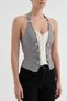 Women's Halter Neck Lace Fabric Detailed Design Corset - 5