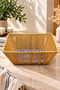 Rattan Plastic Tile Pattern Bread Basket Organizer 28*22*11cm - 2