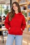 Girls' Hooded Oversized Sweatshirt with Kangaroo Pocket