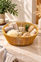 Rattan Plastic Tile Pattern Bread Basket Organizer 28*23*11cm