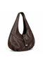 Studded Buckle Half Moon Shaped Suede Women's Shoulder Bag - 3