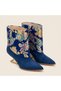 Valley Ethnic Pattern Gold Galvanized Feta Heeled Boots - 4
