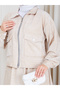 Women's Tesettür Velvet Skirt Suit with Pockets - 5