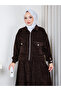 Women's Tesettür Velvet Skirt Suit with Pockets - 3