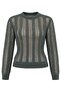 Khaki Crew Neck Openwork Knitwear Blouse - 2Y4413