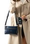 Women's Multi-Compartment Zippered Daily Shoulder Bag and Stylish Wallet Set Navy Blue - 2