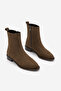 Women's Zippered Daily Boots Longa Light Brown Suede - 4