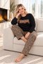 Wild Mood Leopard Pattern Sandy Fabric Large Size Women's Pajama Set