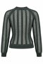 Khaki Crew Neck Openwork Knitwear Blouse - 2Y4413 - 2