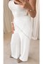 Foulard Detailed Pocketed Wide Leg Trousers - Ecru - 3