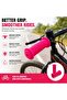 Bicycle Handlebar Grips, Pink Ribbed Rubber Bike Handle Grips, Anti-Slip Comfortable Replacement Grips for Kids Bikes & Bicycles, 1 Pair - 2