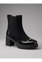 Kemal Aygün-Mammamia Women's Chelsea Boots |   Patent Leather Toe Cap Gold H Detail 7 cm Heel 15 cm Heel