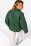 Women's Green Zippered Foldable Oversize Coat - 5