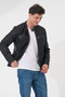 Men's Coat Faux Leather Jacket with Zipper - 3