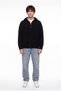 Men's Hooded Zippered Knitwear Black - 4