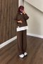 Women's Hijab 2 Threaded Half-Zip Hooded Tracksuit Set |   Double Sports Set |   Daily Islamic Clothing |   Hoodie and Sweatpants |   Comfortable and Suitable for Daily Use Women's Suit Model Stylish - 3