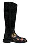 Women's Vegan Leather Black Zippered Leather Boots - Find the Cat Design - 4