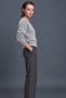 Women's Gray Melange V-Neck Ultra Soft Textured Sweater - 4