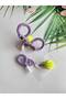 Handmade Knitted Tennis Racket and Ball Mom Daughter Buckle Set 3-Piece Set Automatic Buckle and Snap Buckle Athlete Hair Accessory - 8