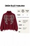 Front Sequin Embroidered Jacket Plum - 3