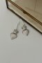 Zircon Stone Detailed Heart and Crown Figured Dangle Earrings Silver - 6