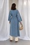 V-Neck Accessory, Tie-Waist, Long Denim Kimono-Cap Hijab - 2