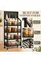 4-Tier Rolling Storage Rack with Pegboard, 15 Hooks & Swivel Wheels - 6