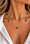 Colorful Sparkling Geometric Crystal Stone Minimal Chain Necklace (40cm)