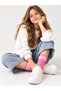 Girls Striped Crew Socks, Soft Cotton Blend with Ribbed Cuffs - 4