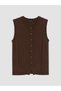 Two Mt Shop Quality Lcw Vision Brown Knitwear Plain Women's Vest - 5