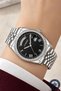 Silver-Black Color Steel Cord Steel Case Women Wrist Watch Sdcms1105
