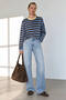 Blue Brown Yellow Crew Neck Knit Sweater
