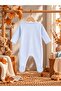 Zippered Baby Romper with Booties, 100% Cotton - 4