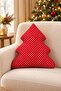 Pine Tree Shaped Polka Dot Decorative Pillow – Filled Inside 35×35 cm - 8