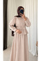 Ruffle Shirt Set - 2512 - Beige - 2