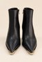 Westra Metal Toe Detailed Zippered Pointed Toe Thick Heeled Women's Boots - 3