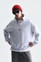 Zippered High Collar Boxy Fit Sweatshirt