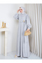 Women's Velvet Tunic Dress with Brooch Detail - 4