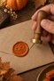 Halloween Themed Wooden Brass Seal - 2.5 cm Diameter, Pumpkin Printed Wax Seal - 6