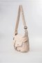 Washable Leather Cross Shoulder Bag Multi-Compartment Soft Textured Stylish Daily Bag Beige 18170 - 5