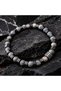 Natural Hematite Zircon Stone Flexible Men's Bracelet - 2