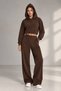 Women's Brown Modal Oysho Fabric Hooded Comfortable Two-Piece Set - 2