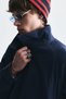 High Collar Hidden Button Coat - 6