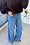 Premium Lyocell Denim Palazzo Trousers - Blue - 3