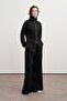 Women's Waist-Fitted Zippered Sweat Pants Set Black - 2