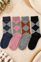 4 Pairs of Toe Seamless Women's Thick Winter Lambswool Wool Socks